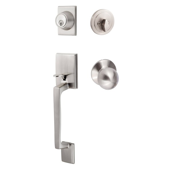 Sure-Loc Hardware Sure-Loc Hardware Coronado Handleset with Round Thumb Turn, Tahoe Handleset Trim, Satin Nickel CN507-R-TA 15 - main